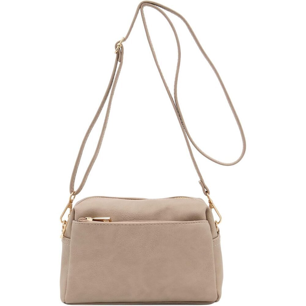 Triple Zip Small Crossbody Bag